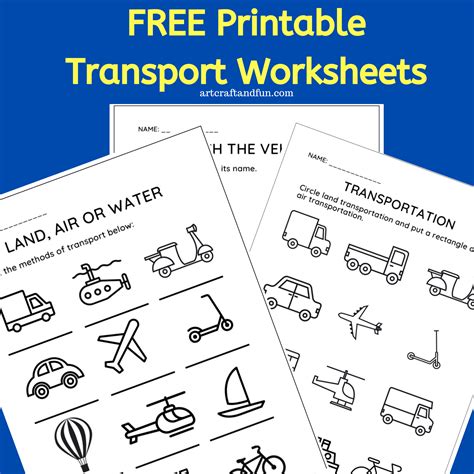 Printable Transportation Worksheets